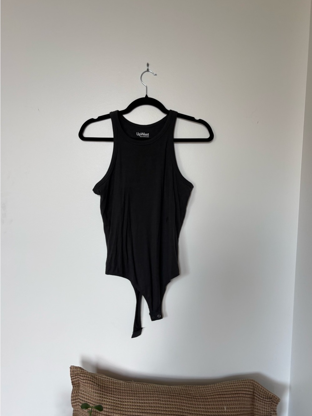 UpWest Black Ribbed High-Neck Bodysuit
